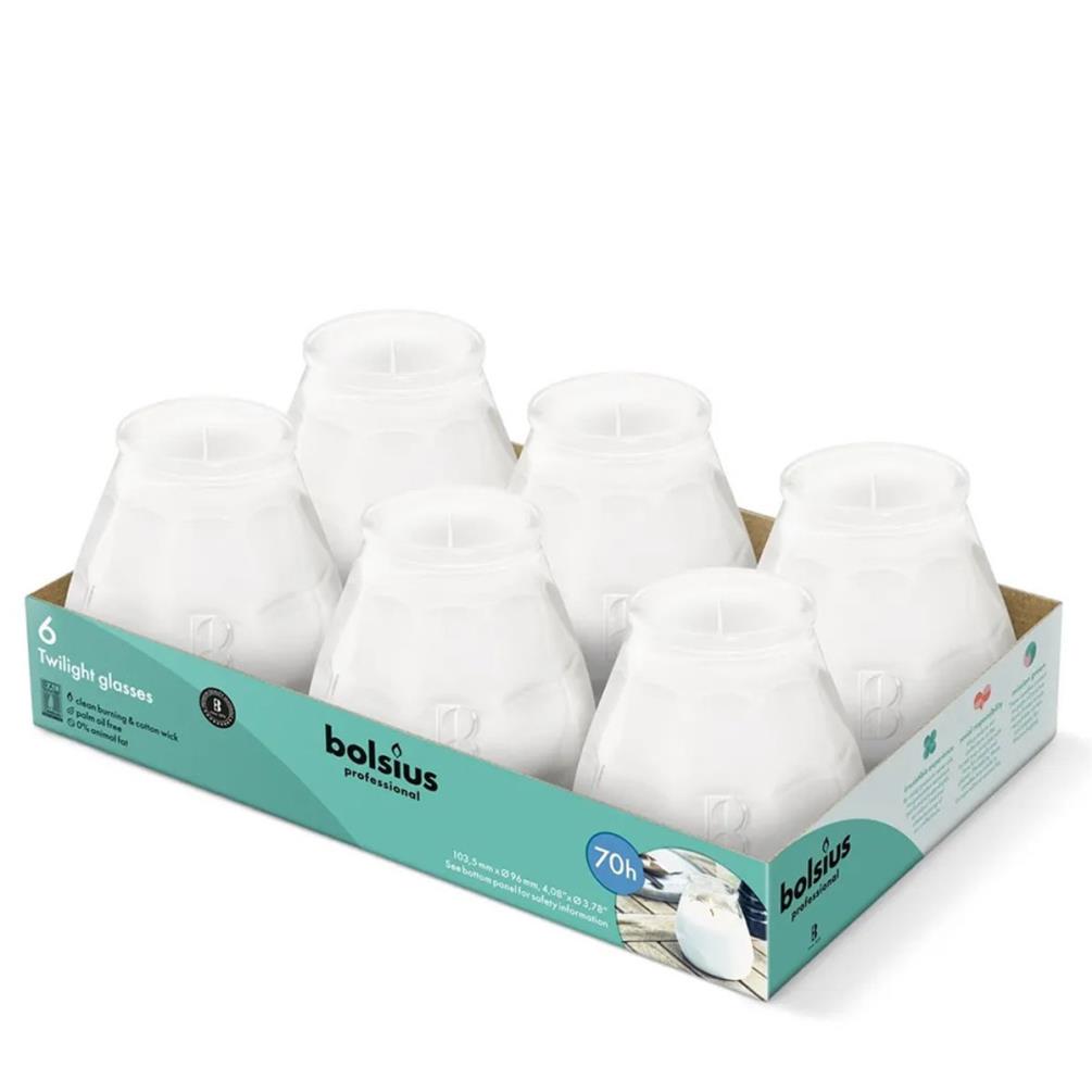 Bolsius White Professional Twilight Patio Candles (Pack of 6) £16.64